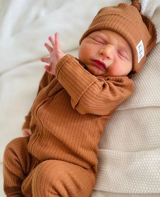 Rust Organic Cotton Ribbed Sleeper