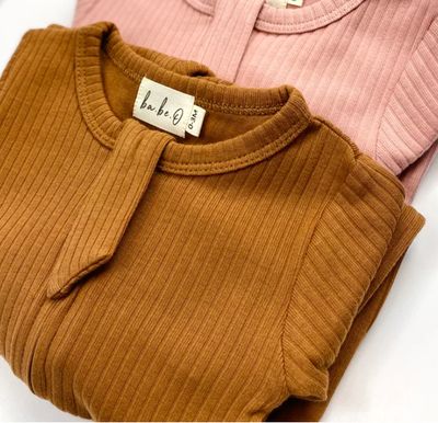 Rust Organic Cotton Ribbed Sleeper