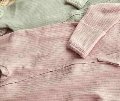 Vintage Mauve Organic Cotton Ribbed Sleeper
