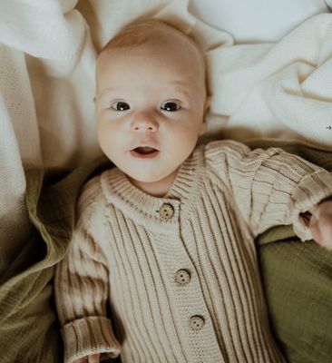 Honey Oat Knit Romper 0-3m