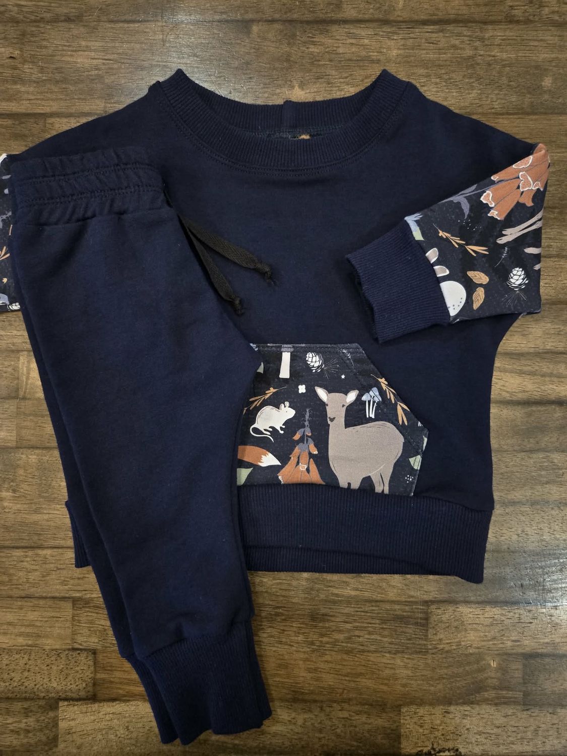 2pc Navy Deer Set