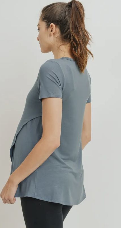 Blue Short Sleeve Nursing Top Tulip