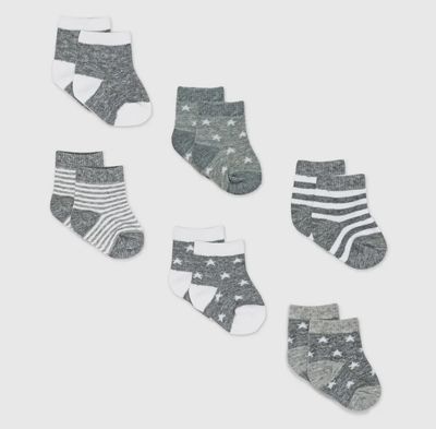 6 Pk Stars Socks