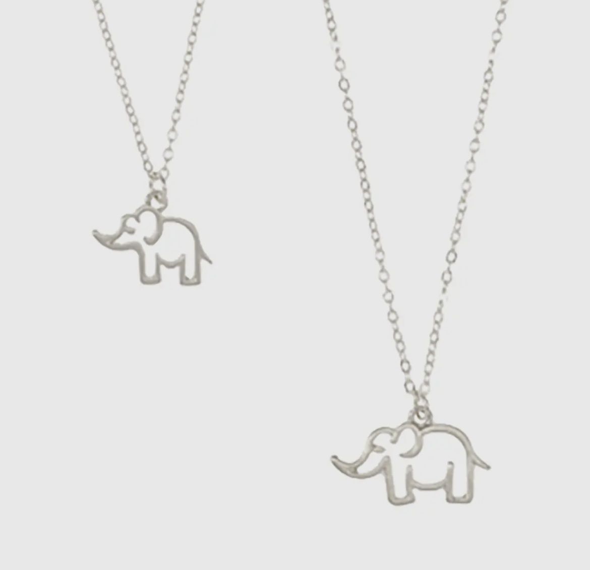 Mama, Baby Elephant Necklace, Colour: Silver