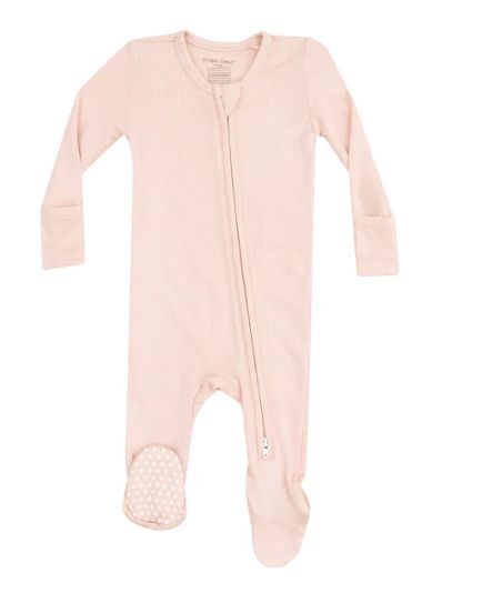 Rose Rib Footie, Size: 3-6M