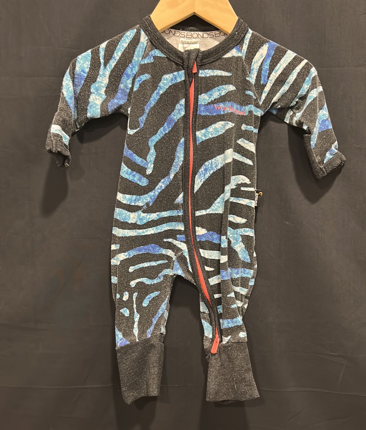 Used Newborn Bonds Blue Striped Sleeper
