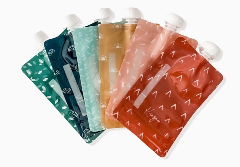 Reusable Food Pouches 6PK, Colour: Boho