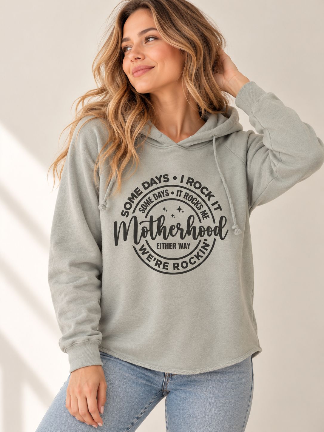Sage Motherhood Hooded Sweater