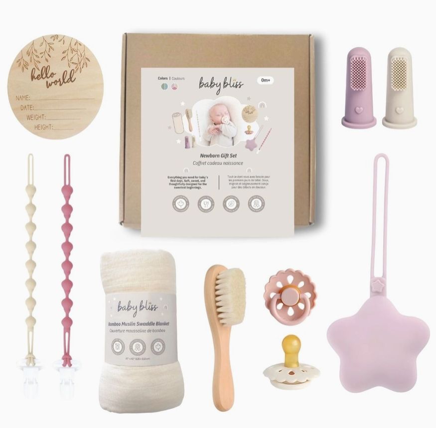 Newborn Gift Set, Colour: Pink/Almond