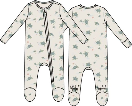 Sea Turtles Footie Sleeper, Size: NB