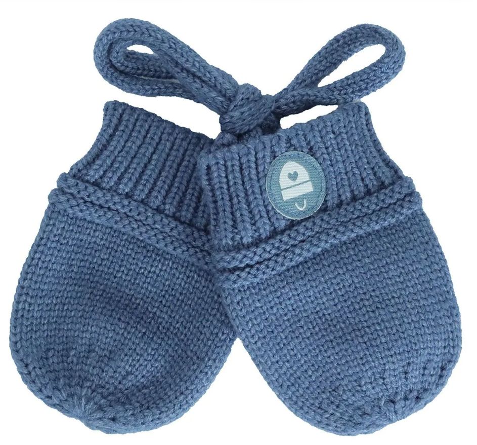 Knit Cotton Mitten Blue Newborn