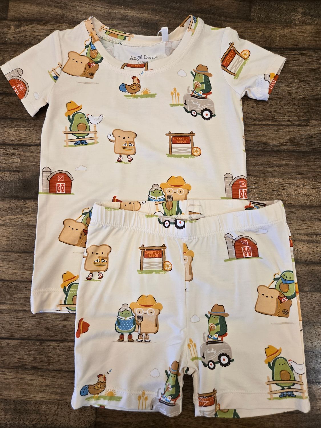 Farm Avocado Toast 2pc PJ set, Size: 18-24M
