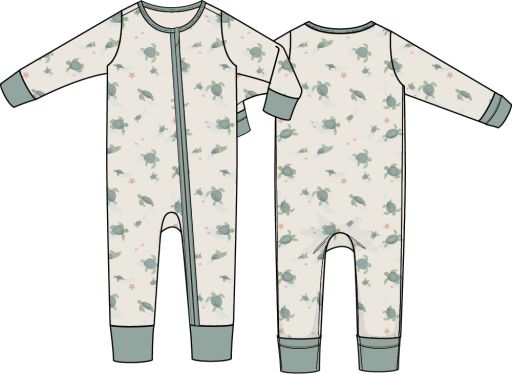 Sea Turtles Convertible Sleeper, Size: 6-12M