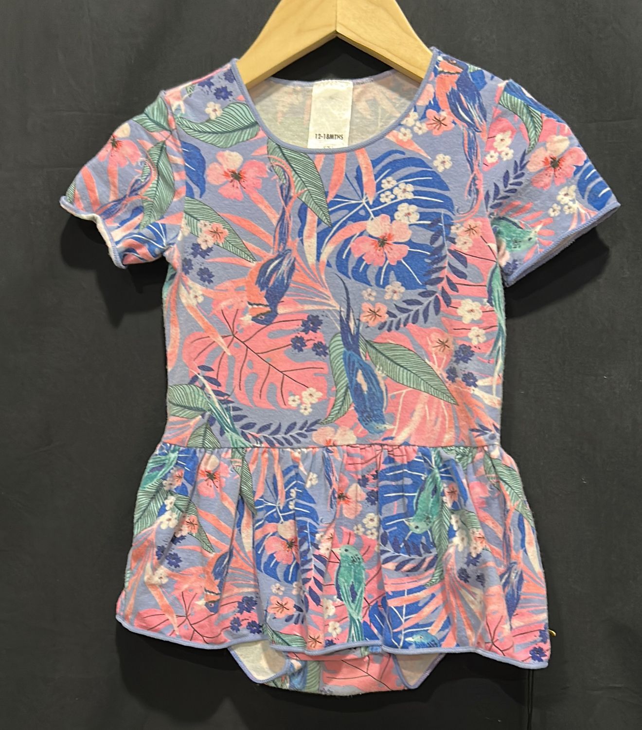 12-18m Bonds Floral Skirted Onesie