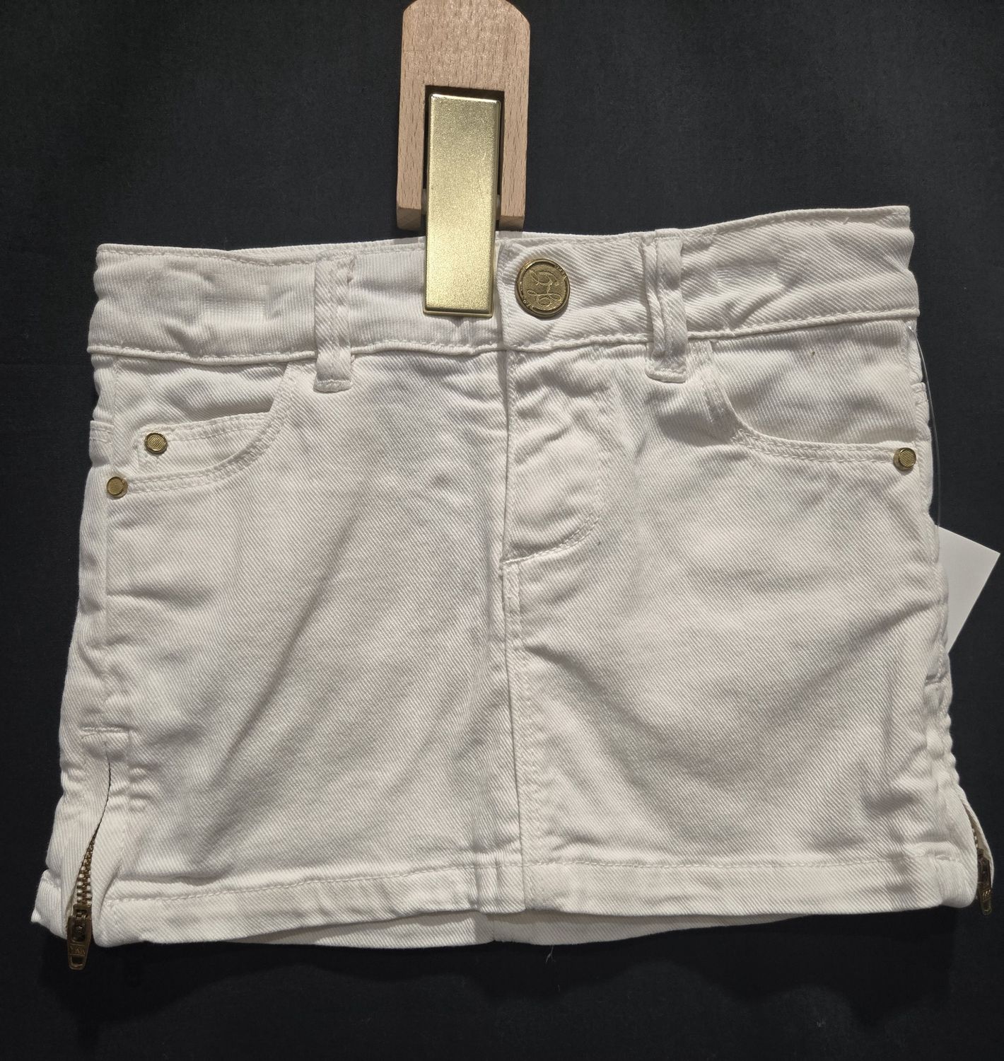 Used 2-3Y Zara White Jean Skirt