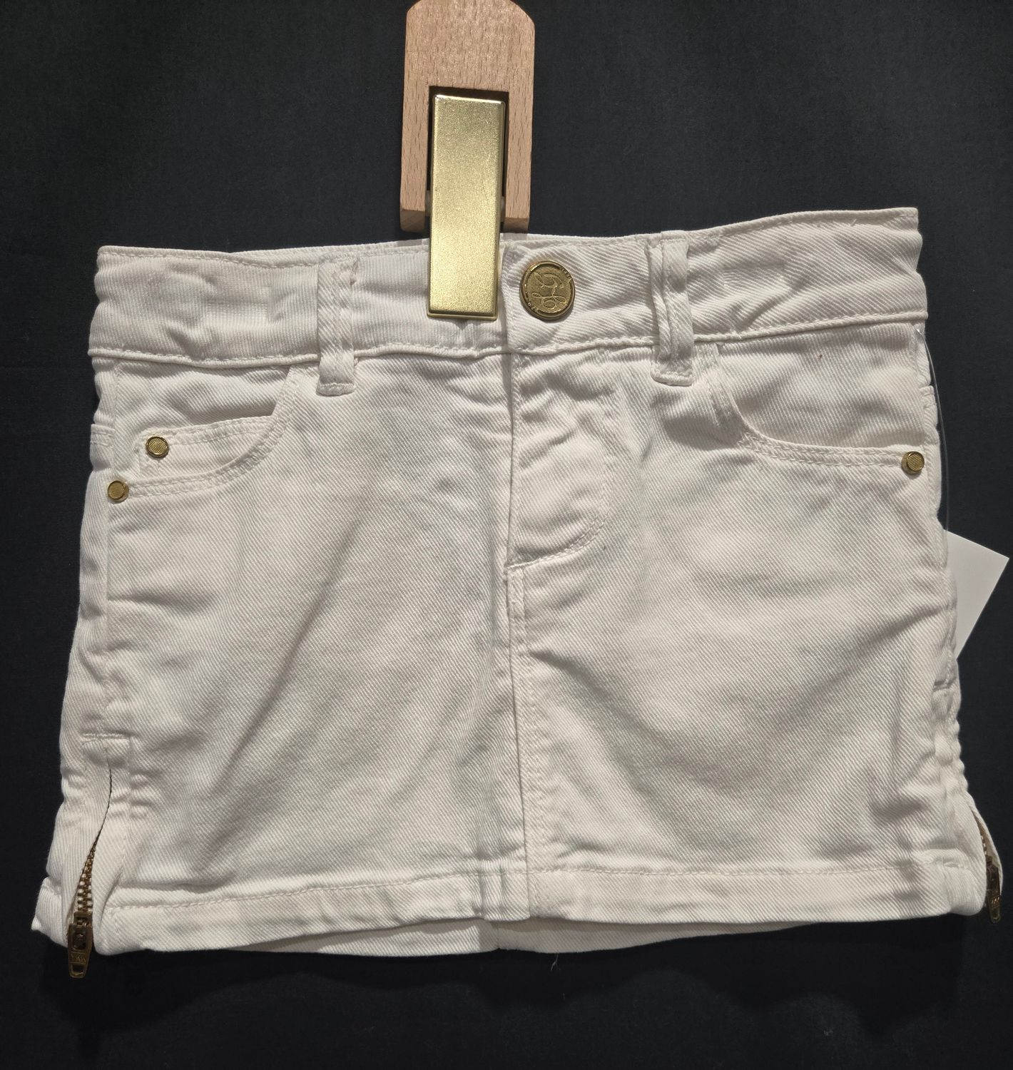 Used 2-3Y Zara White Jean Skirt