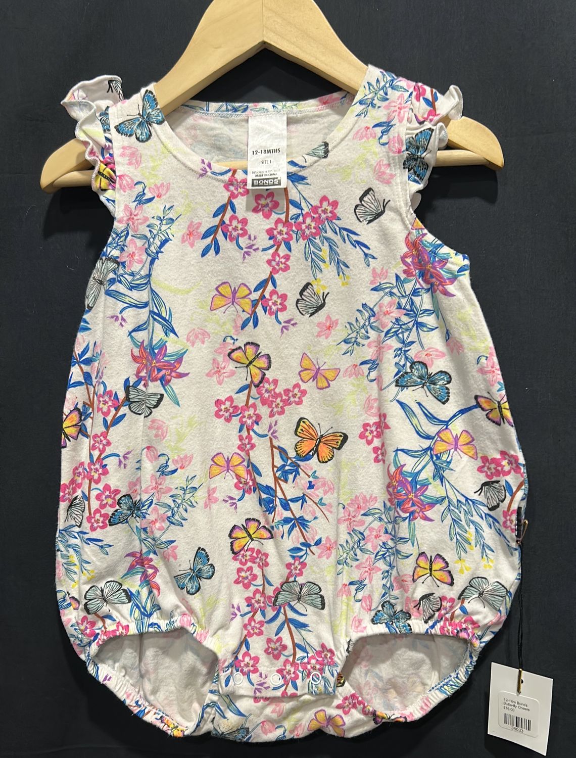 12-18m Bonds Butterfly Onesie