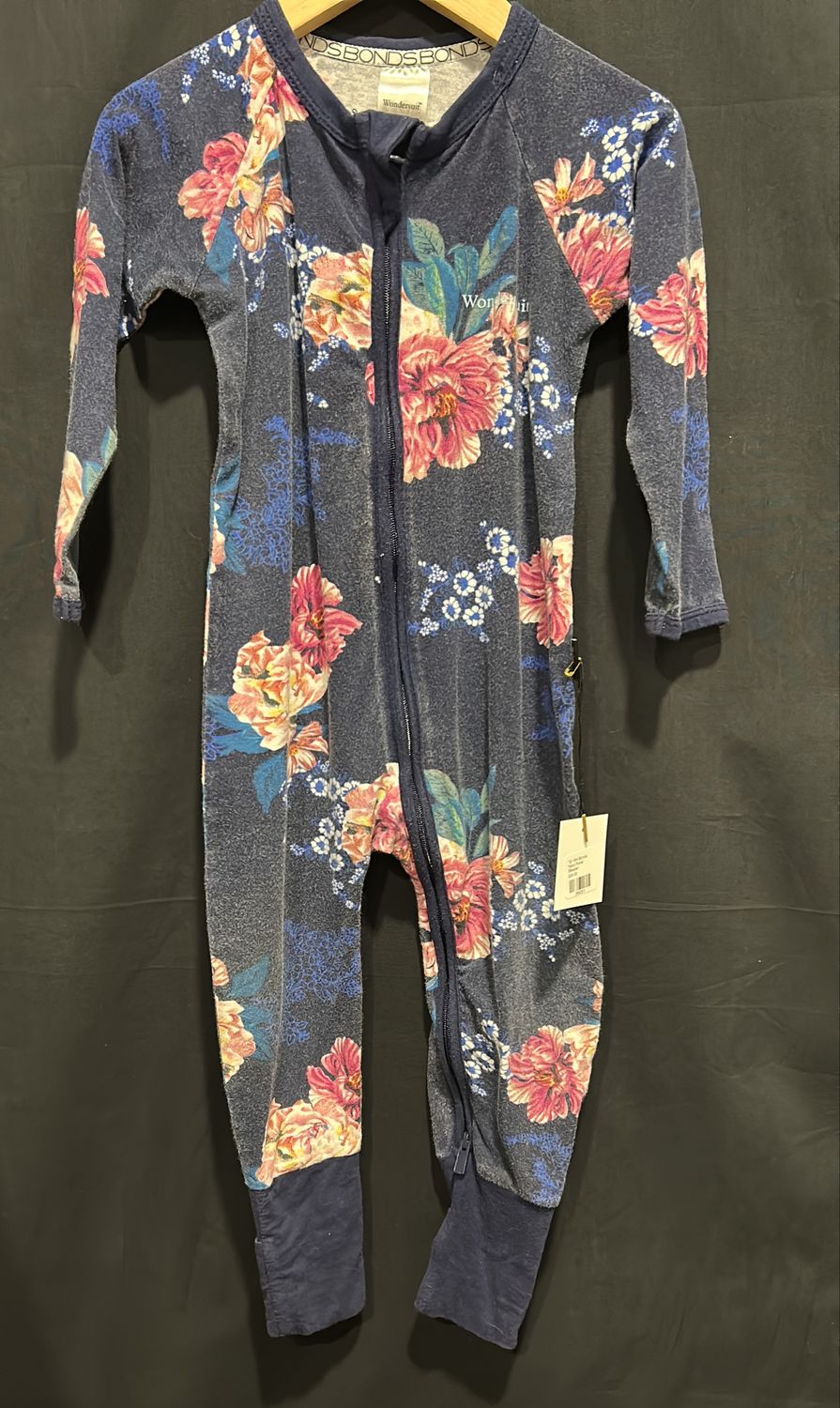 Used 12-18m Bonds Navy Floral Sleeper