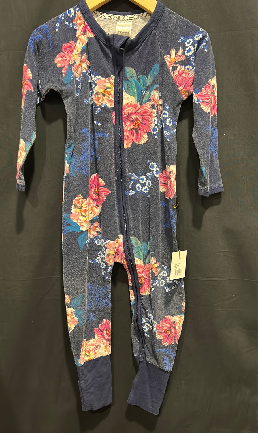 Used 12-18m Bonds Navy Floral Sleeper