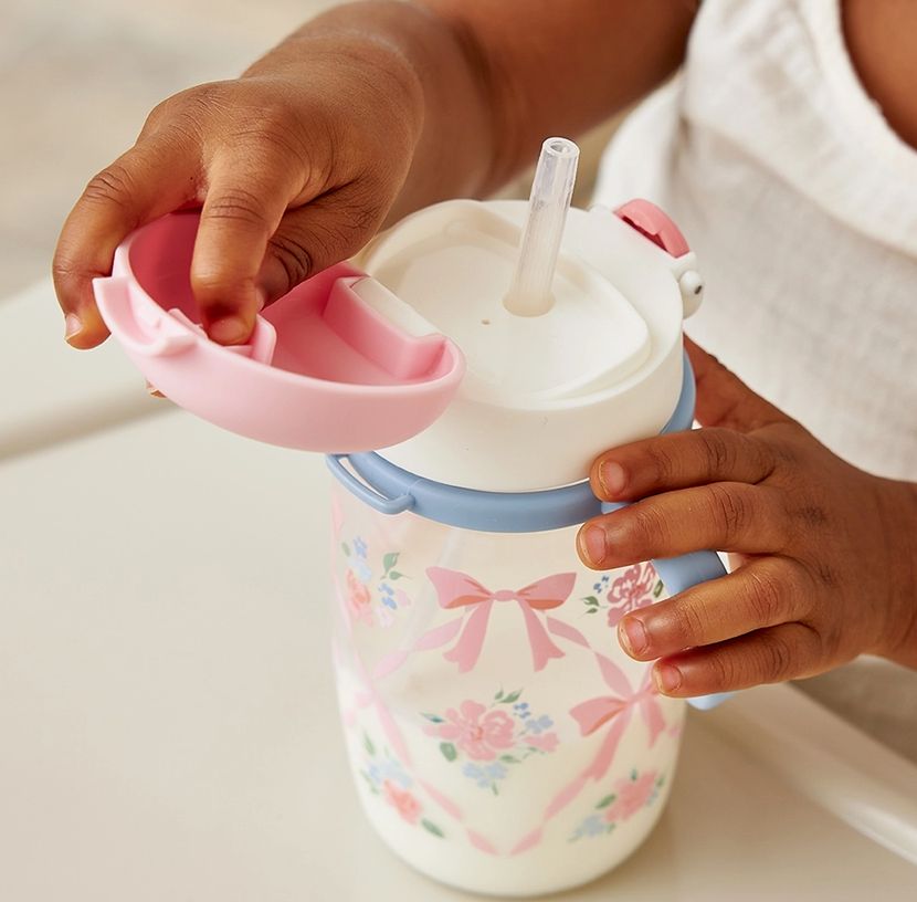 Itzy Sips Straw Cup Ribbons &amp; Roses