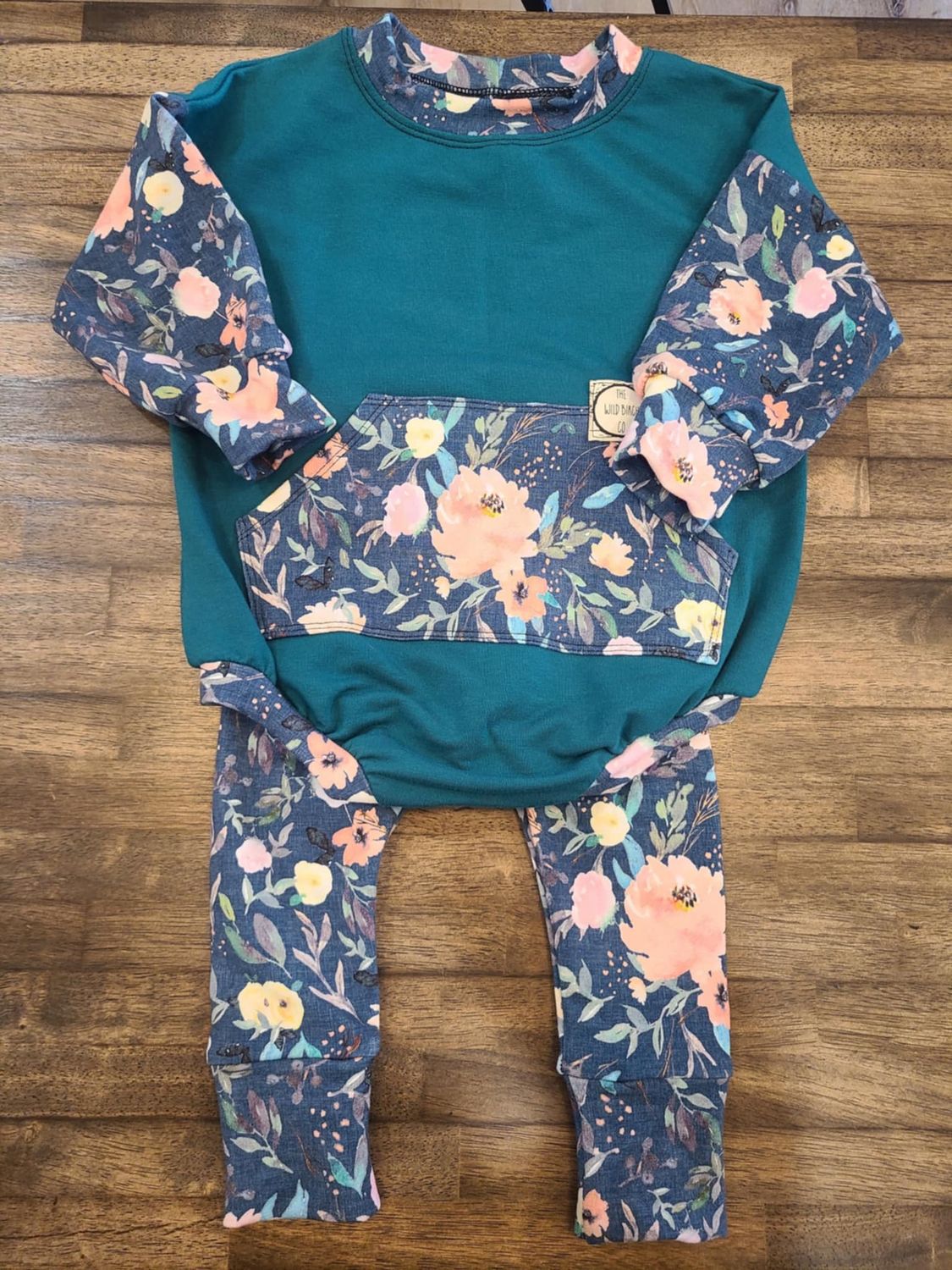 2pc Floral Bubble Romper Set, Size: 6-9m