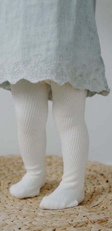Ivory Ribbed Tights