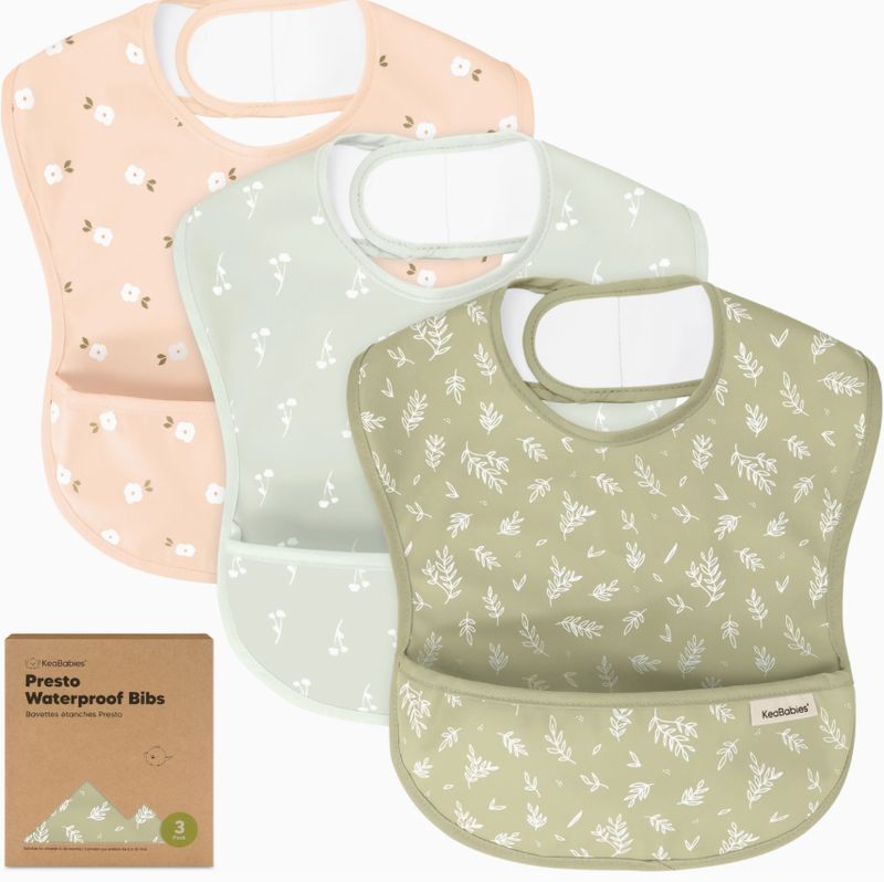 3-Pack Presto Waterproof Baby Bibs Bloom