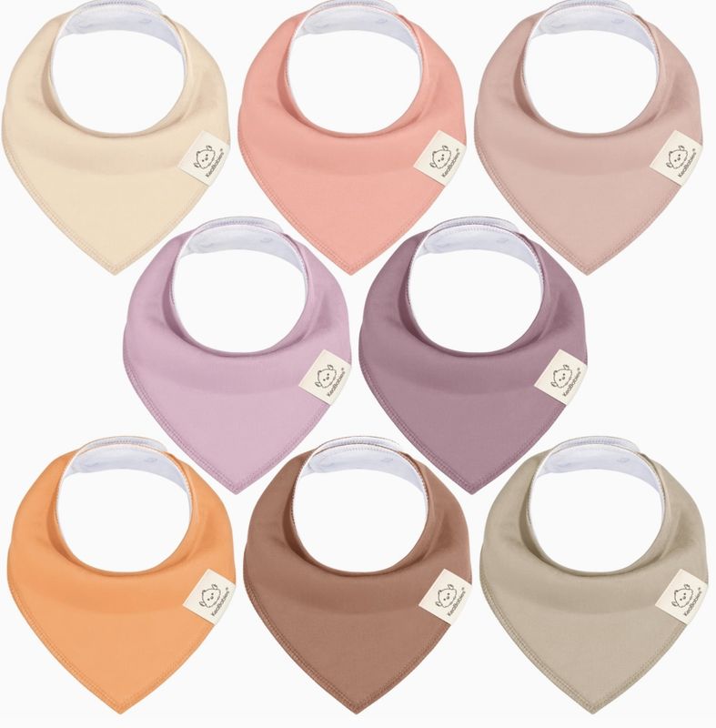 8-pack Baby Bandana Bibs Mauve