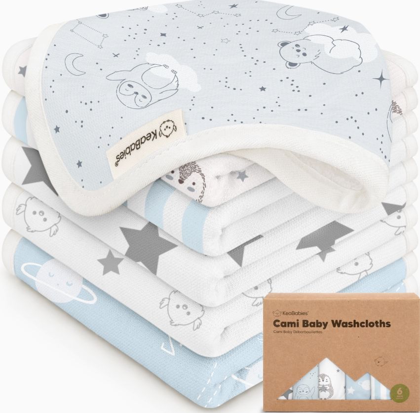 6-Pack Organic Cami Baby Washcloths Constellation