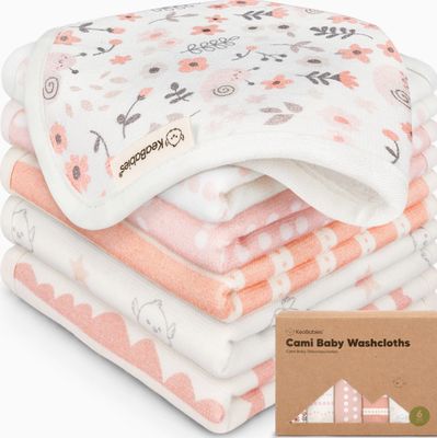 6-Pack Organic Cami Baby Washcloths Charm