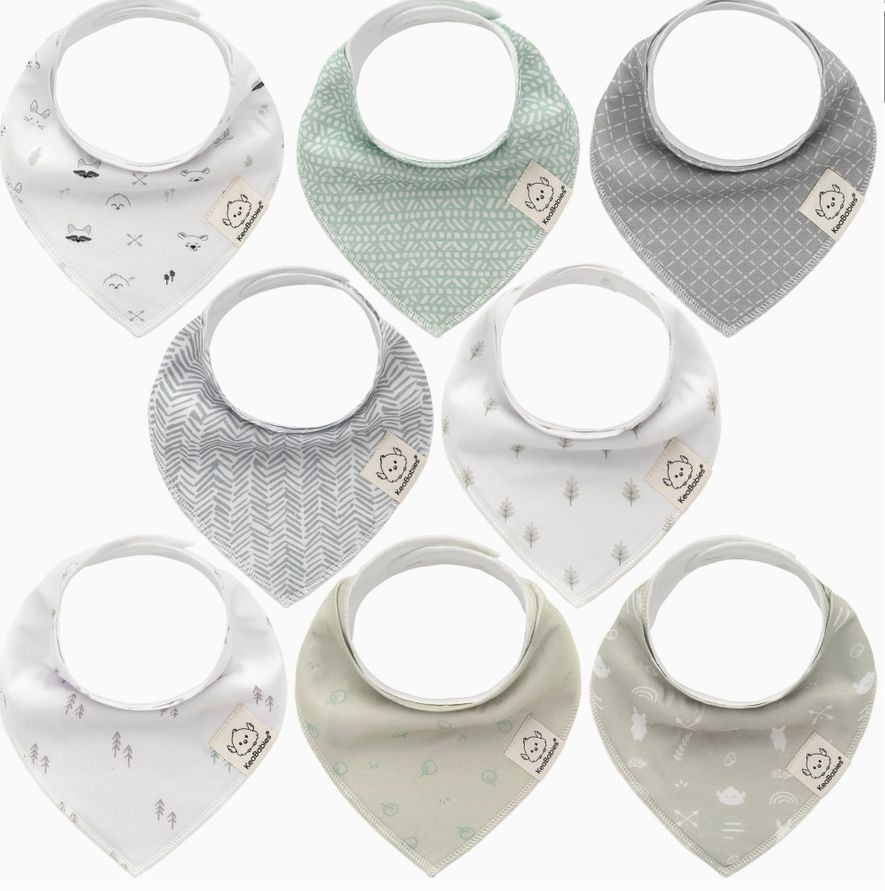 8-pack Baby Bandana Bibs Nordic