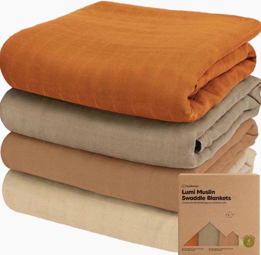 Lumi Muslin Swaddle Blankets Spice