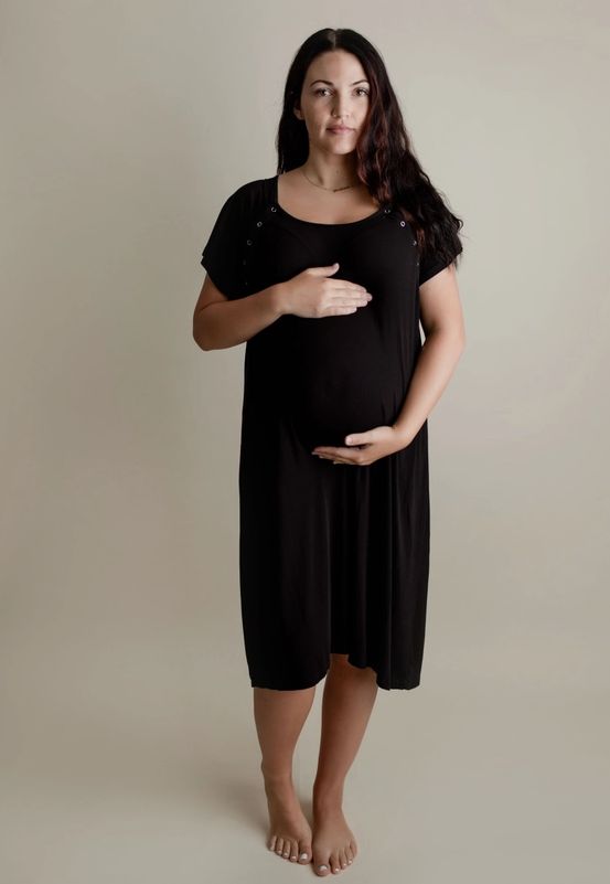 Black Labor and Delivery/ Nursing Gown