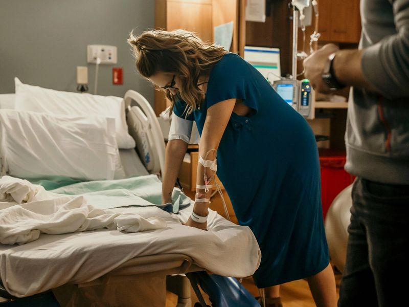 Blue Labor and Delivery/ Nursing Gown