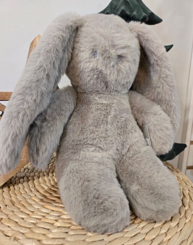 Darcey Plush Baby Bunny 27cm Grey