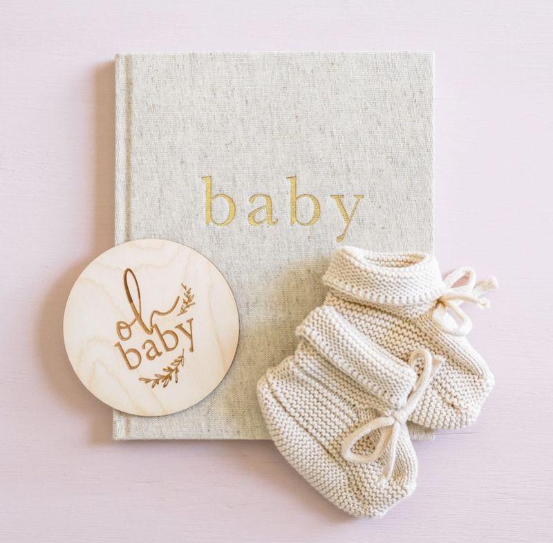 Knit Baby Booties Natural 0-6mth