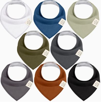 8-pack Baby Bandana Bibs Basic