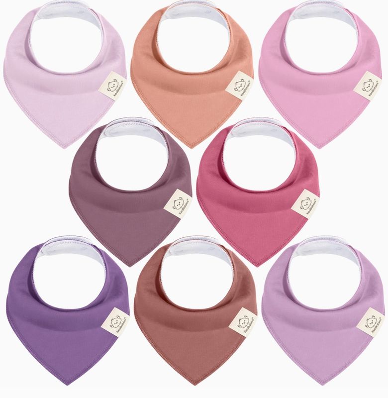 8-pack Baby Bandana Bibs Lilac