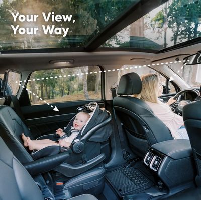 Baby Car Seat Mirror (Large, Sleek Black)