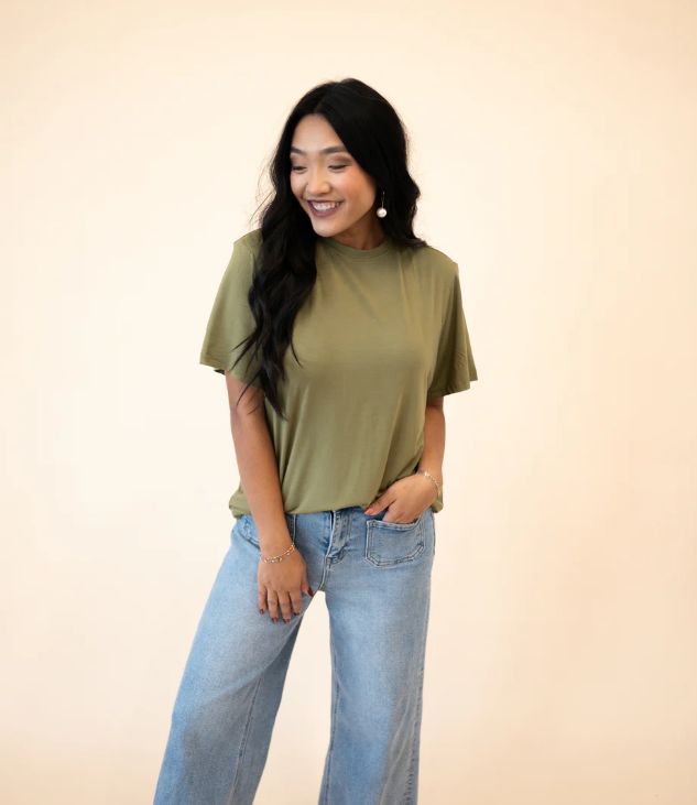 Ploom Adult Boyfriend Tee Olive