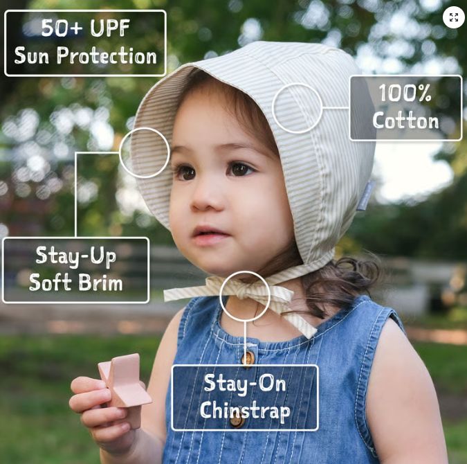 Baby Bonnet Beige Stripe