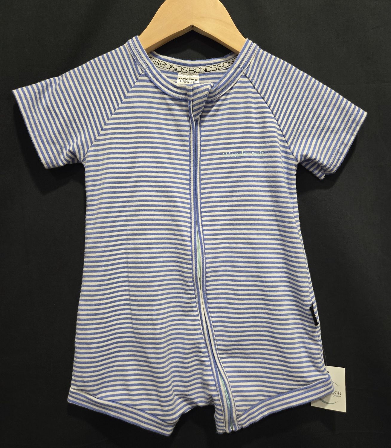 Used 12-18m Bonds Blue Striped Shortie