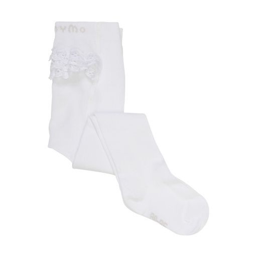 Ruffle Tights, Colour: White, Size: 1/3m