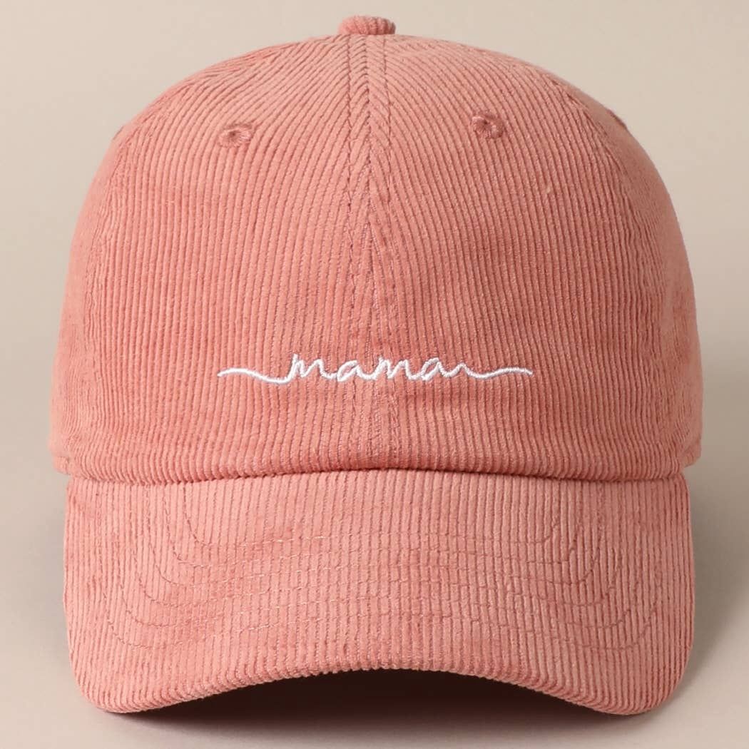 Mama Corduroy Cap: MAUVE