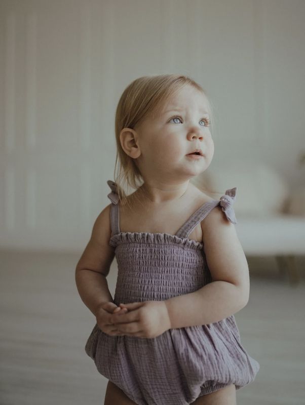 Lilac Muslin Romper