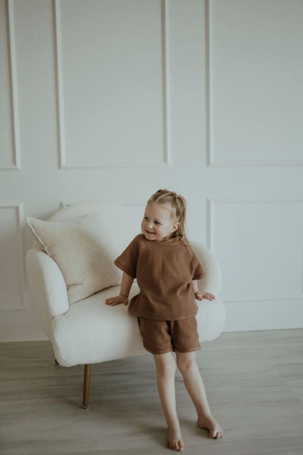 Brown Waffle Short Set 2T &amp; 3T left, Size: 12-18m