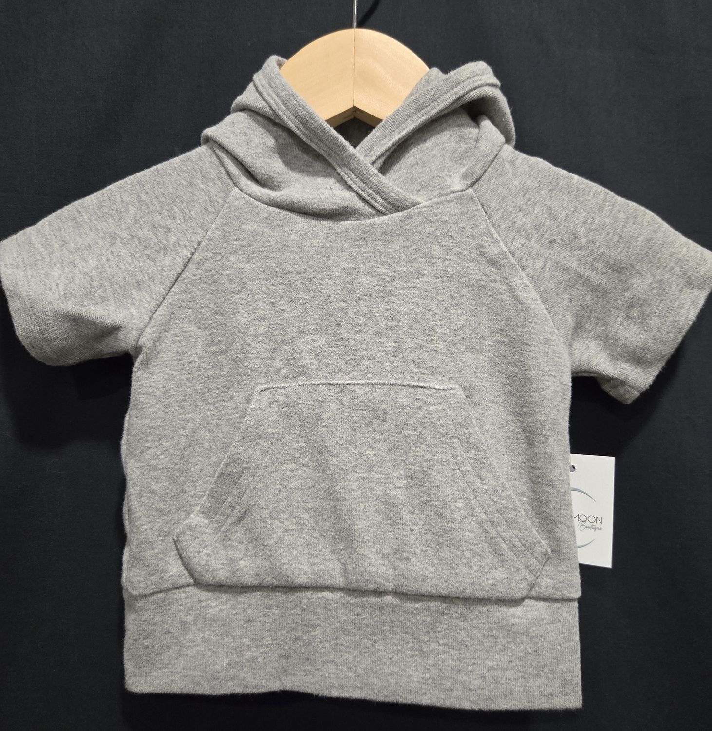 Used 0-3m Mebie Baby Grey Hooded Tshirt
