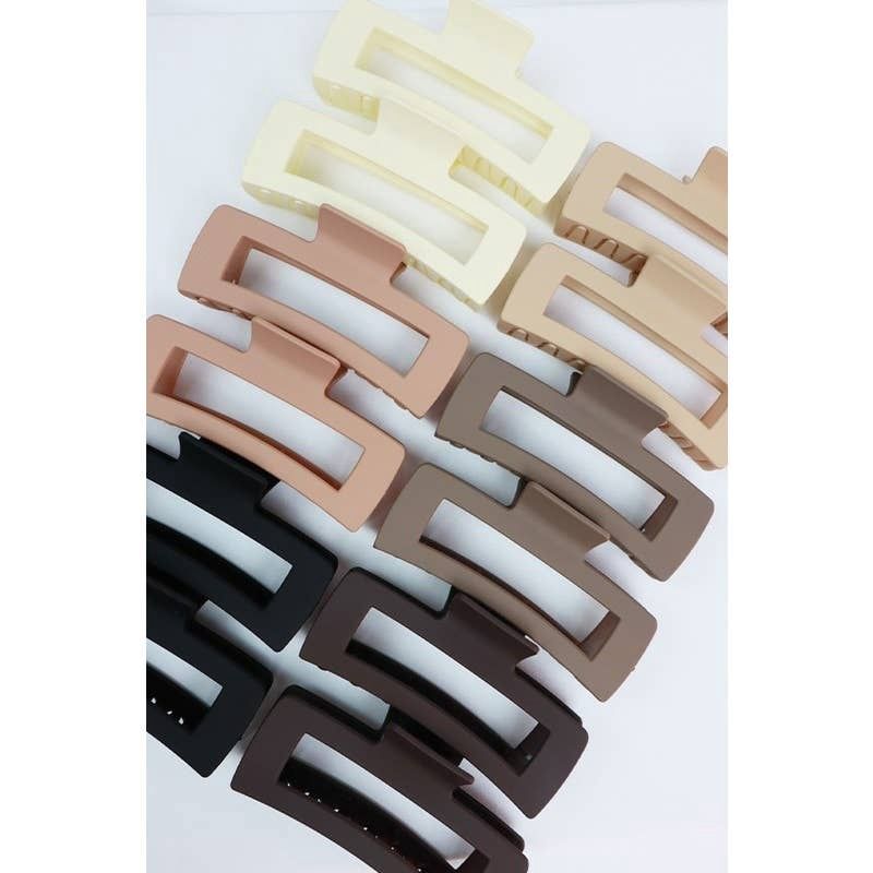 Matte Jumbo Cut Out Rectangle Hair Claw
