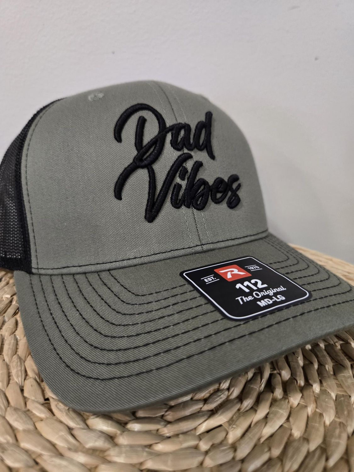 Dad Vibes Mesh Snapback Hat, Colour: Olive