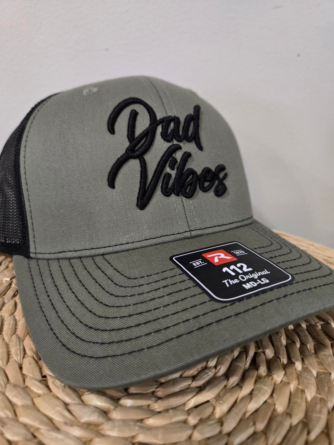 Dad Vibes Mesh Snapback Hat, Colour: Olive